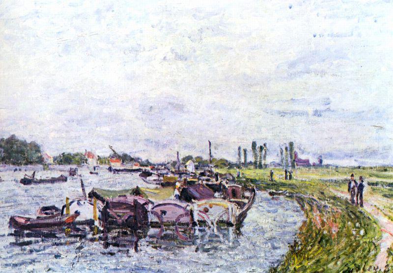 Alfred Sisley Frachtkahne bei Saint-Mammes